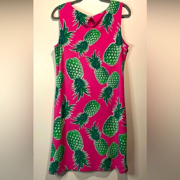 C. Wonder- Pineapple Print All Over Hot Pink & Green Mini Loose Fit Dress Size M - Picture 3 of 10